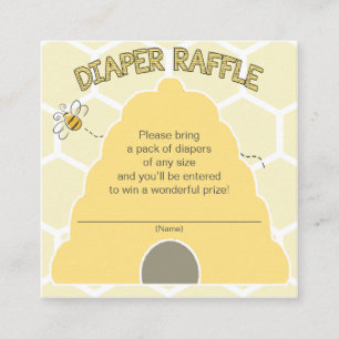 Bee Diaper Raffle Ticket for Baby Shower Enclosure Card