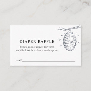 Bee Diaper Raffle Ticket for Baby Shower Enclosure Card