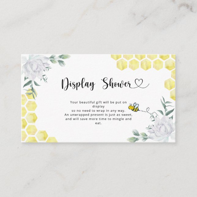Bee Display Baby Shower insert card (Front)