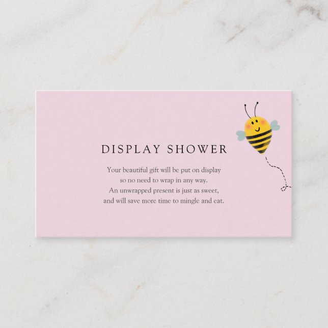 Bee Display Baby Shower insert card (Front)