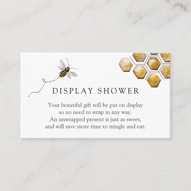 Bee Display Shower Enclosure Card (Front)