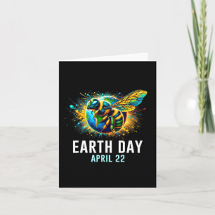 Bee Earth Day Save The Planet Colourful Art Card