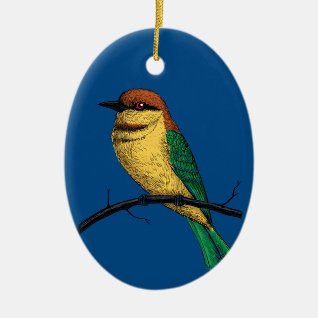 Bee eater ceramic tree decoration (Front)