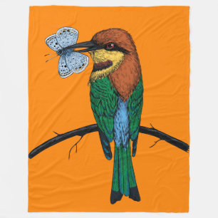 Bee eater fleece blanket
