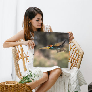 Bee Eater In Flight Realistic Artwork Canvas Print