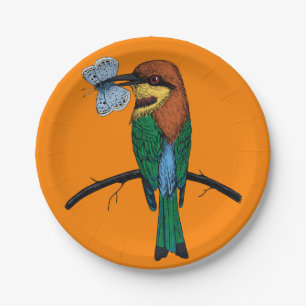 Bee eater paper plate