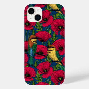 Bee eaters and poppies Case-Mate iPhone 14 plus case