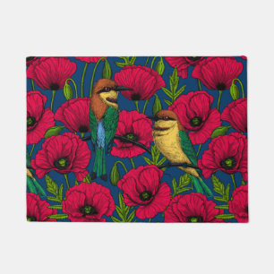 Bee eaters and poppies doormat