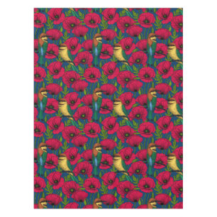 Bee eaters and poppies tablecloth