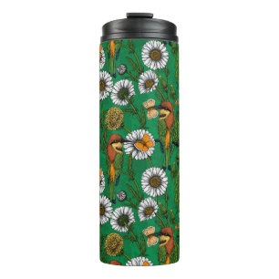 Bee eaters on a spring meadow thermal tumbler