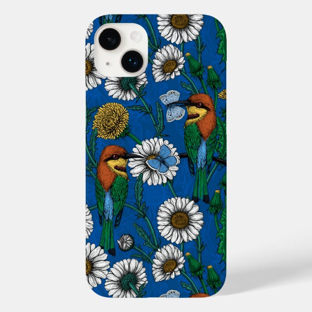 Bee eaters on blue Case-Mate iPhone case (Back)