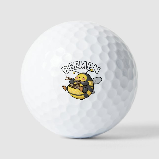 Bee Eating Ramen = BEEMEN Golf Balls (Front)