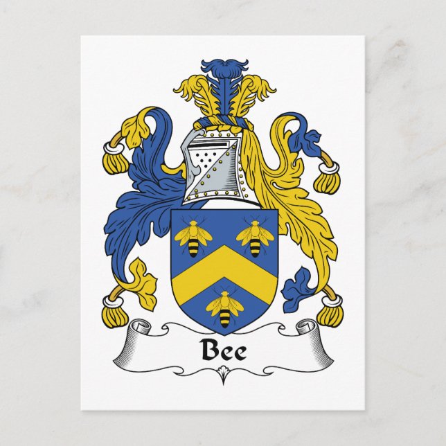 Bee Family Crest Postcard (Front)