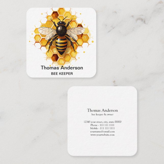 Bee Farm Bee Keeper Business Card (Front/Back)
