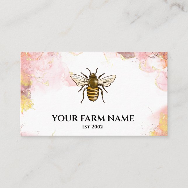 Bee Farm Beekeeper Apiarist Honeybees Honeycomb Bu Business Card (Front)