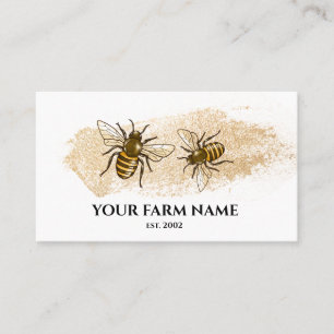 Bee Farm Beekeeper Apiarist Honeybees Honeycomb Business Card