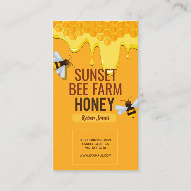 Bee Farm Beekeeper Business Card (Front)