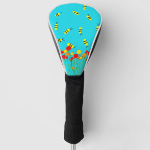 Bee Field blue sky Golf Driver Cover 