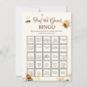 Bee Find the Guest bridal shower bingo Game Card