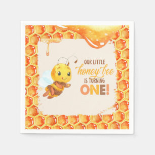 Bee First Birthday Napkin
