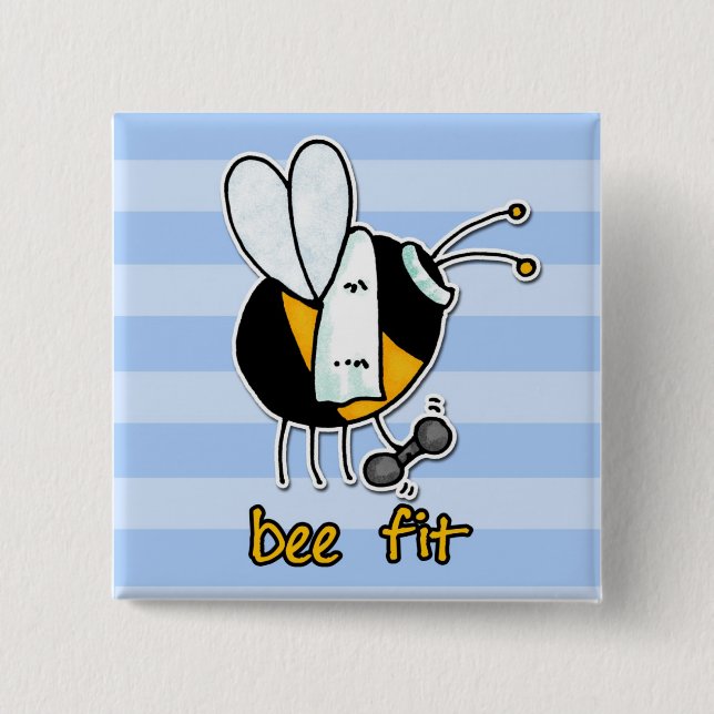 bee fit 15 cm square badge (Front)