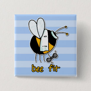 bee fit 15 cm square badge