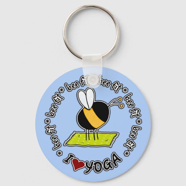 bee fit - yoga keychain (Front)