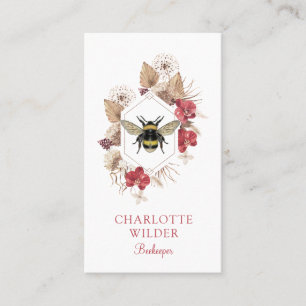 Bee Floral Apiary Beekeeper Business Card