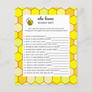 Bee floral baby shower, Who knows mummy best