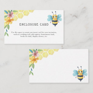 Bee floral - Custom Text Enclosure Card