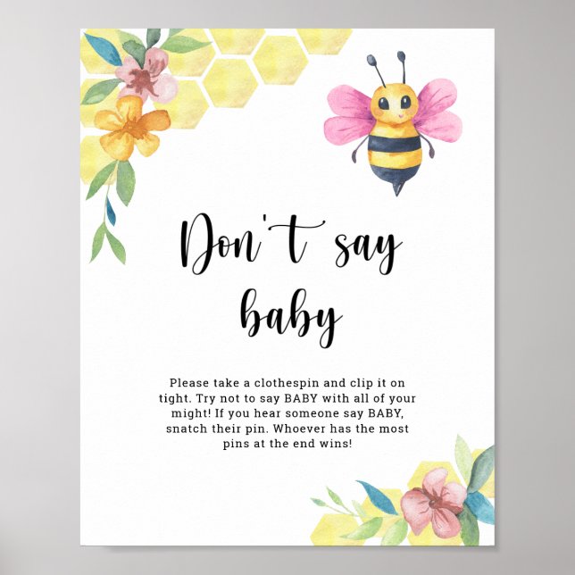 Bee floral - Don't say baby  Poster (Front)