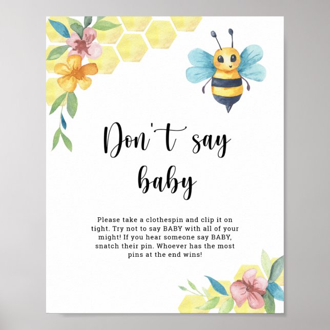 Bee floral - Don't say baby  Poster (Front)