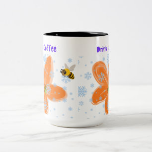 Bee & Floral Garden Mug – Cute Honeybee with Flowe