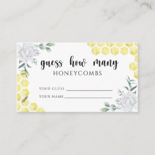 Bee floral - guess how many honeycombs enclosure card