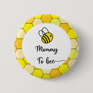 Bee floral. Mummy to be 6 Cm Round Badge
