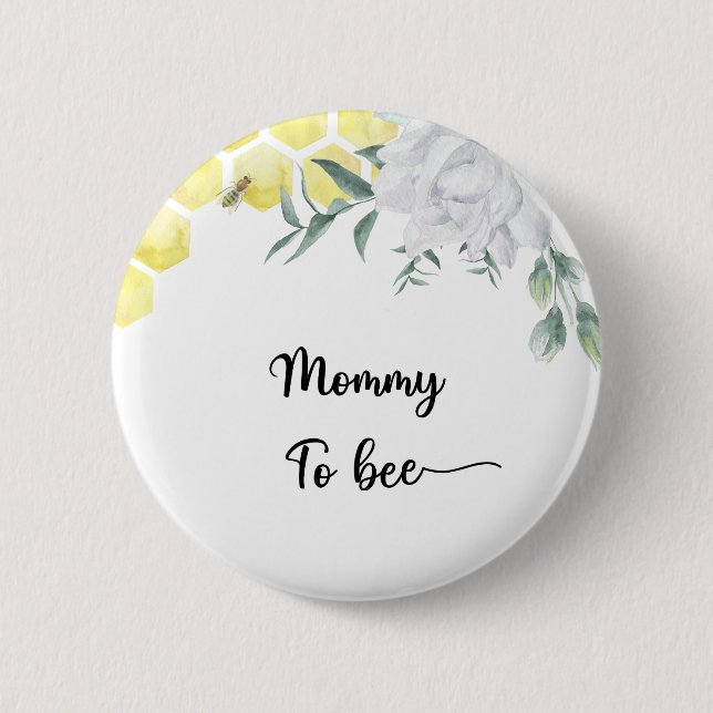 Bee floral. Mummy to be  6 Cm Round Badge (Front)