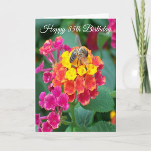 Bee Floral Personalised 85th Birthday Card