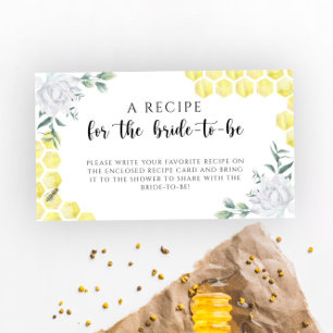 Bee floral - Recipe for the bride to be Enclosure Card