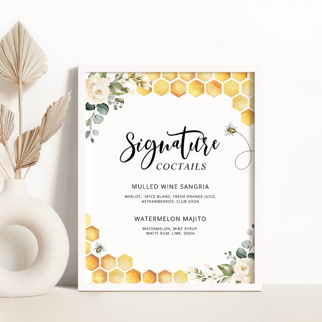 Bee floral Signature coctails Poster (Creator Uploaded)