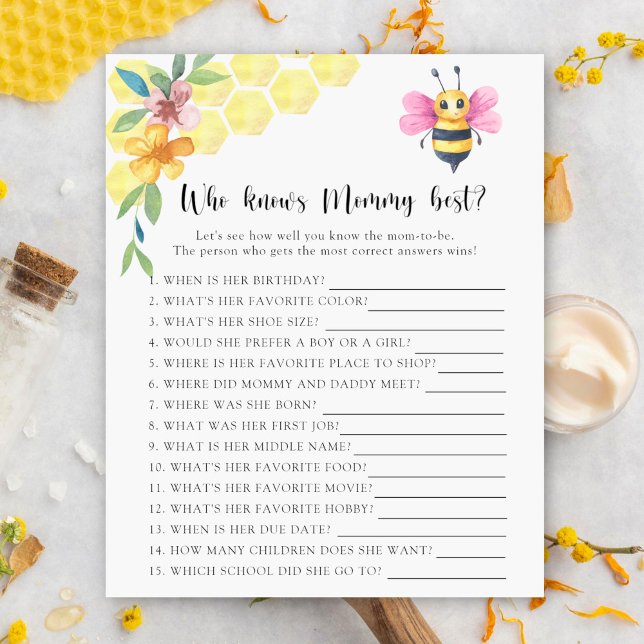 Bee floral - Who knows mummy best (Creator Uploaded)