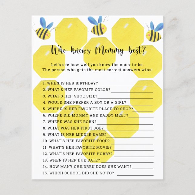 Bee floral - Who knows mummy best (Front)