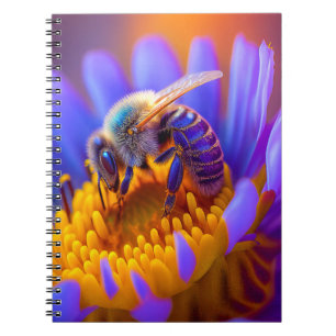 Bee Flower Calm Tranquil Nature Peaceful Season Notebook