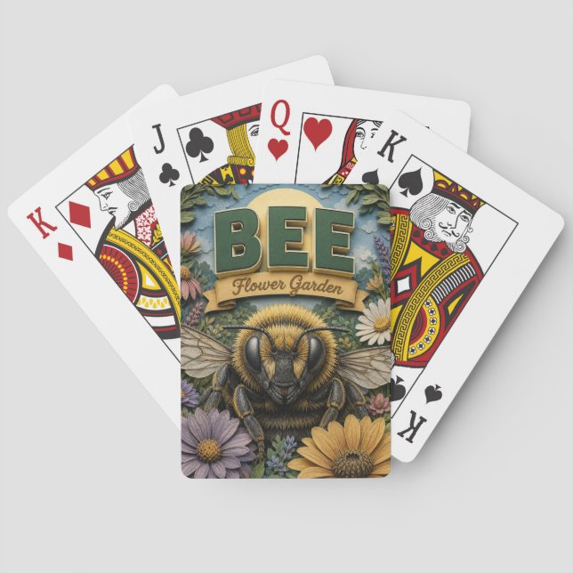 Bee Flower Garden POPCUT Playing Cards (Back)