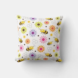 Bee & Flowers Cushion