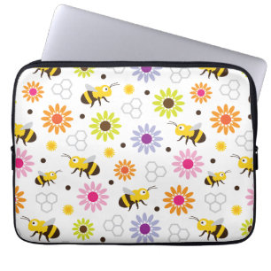Bee & Flowers Laptop Sleeve
