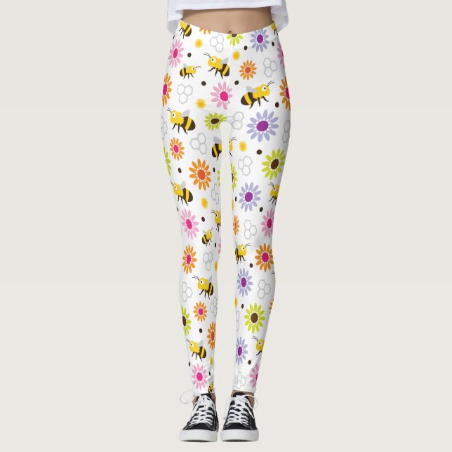 Bee & Flowers Leggings (Front)