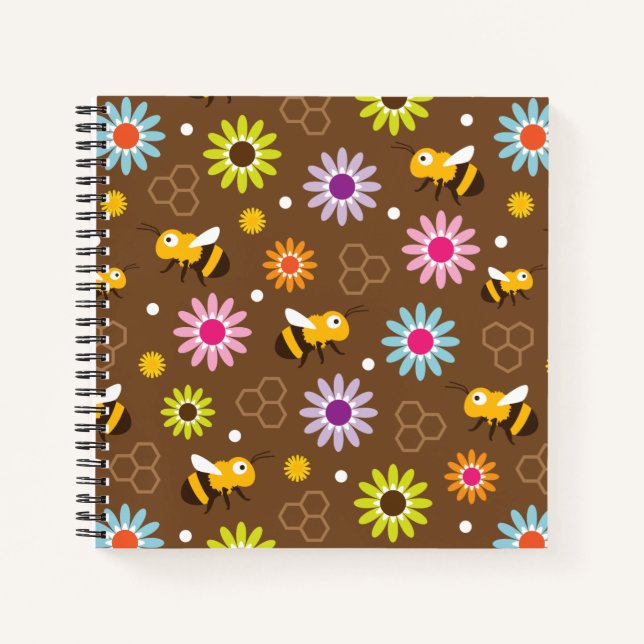 Bee & Flowers Notebook (Front)