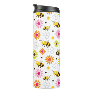 Bee & Flowers Thermal Tumbler