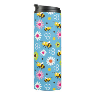 Bee & Flowers Thermal Tumbler