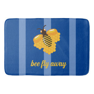 bee fly away bath mat